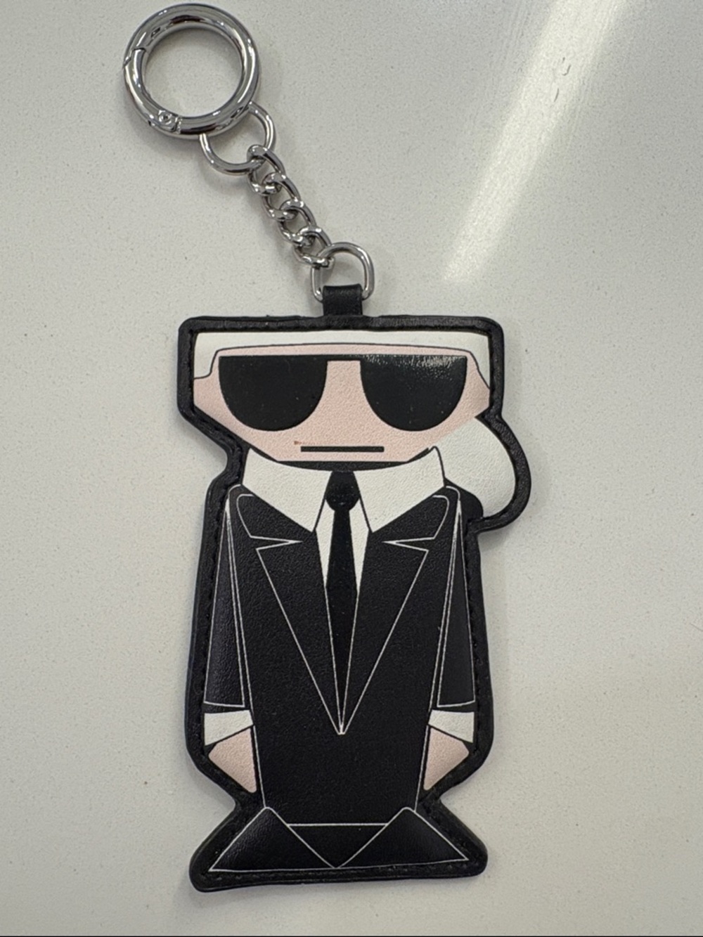 Karl Lagerfeld Black and White Karl Icon Keychain